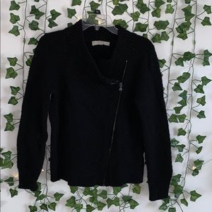 black half zip sweater